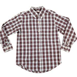 The Children's Place Button Down Christmas Plaid Med 7/8 Winter L/S Pocket